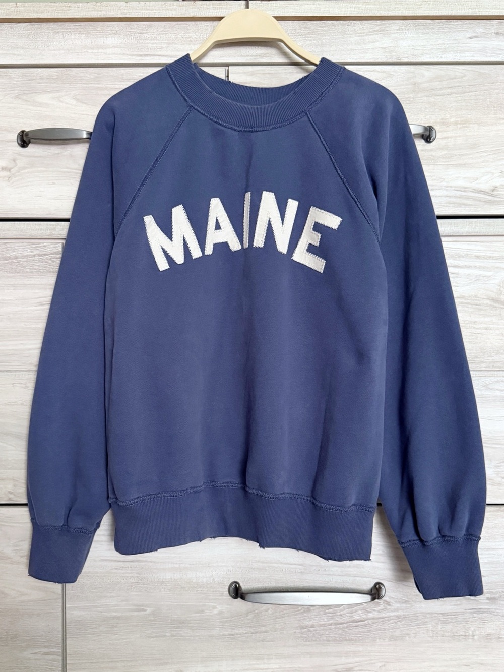 Abercrombie & Fitch Maine Embroidered Crewneck Sweatshirt Blue Medium